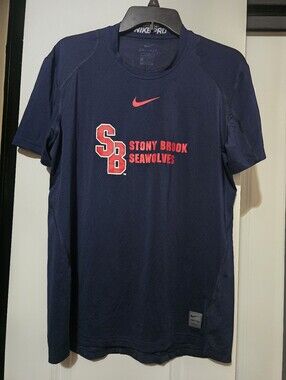 Nike Dri-Fit Men's Navy Short Sleeve Stony Brook Seawolves Logo Athletic Tee - M